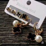 گوشواره حلقه ای استیل ۳۱۶ ونکلیف مروارید
