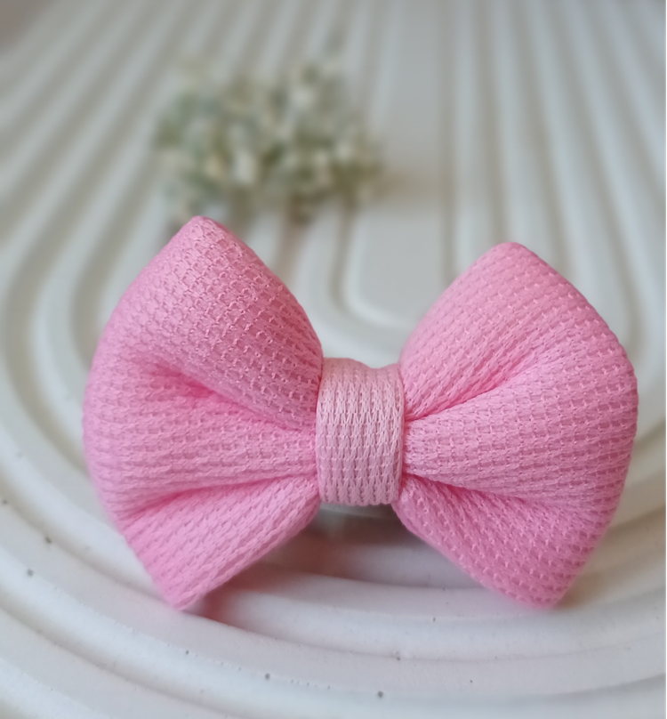 کش مو پاپیونی دست ساز پارچه ای صورتی