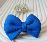 کش مو پاپیونی دست ساز پارچه ای آبی نفتی
