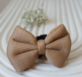 کش مو پاپیونی دست ساز پارچه ای نسکافه ای