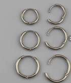 گوشواره حلقه ای ساده نقره ای استیل
