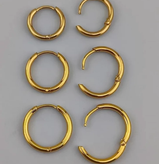 گوشواره حلقه ای ساده طلایی استیل